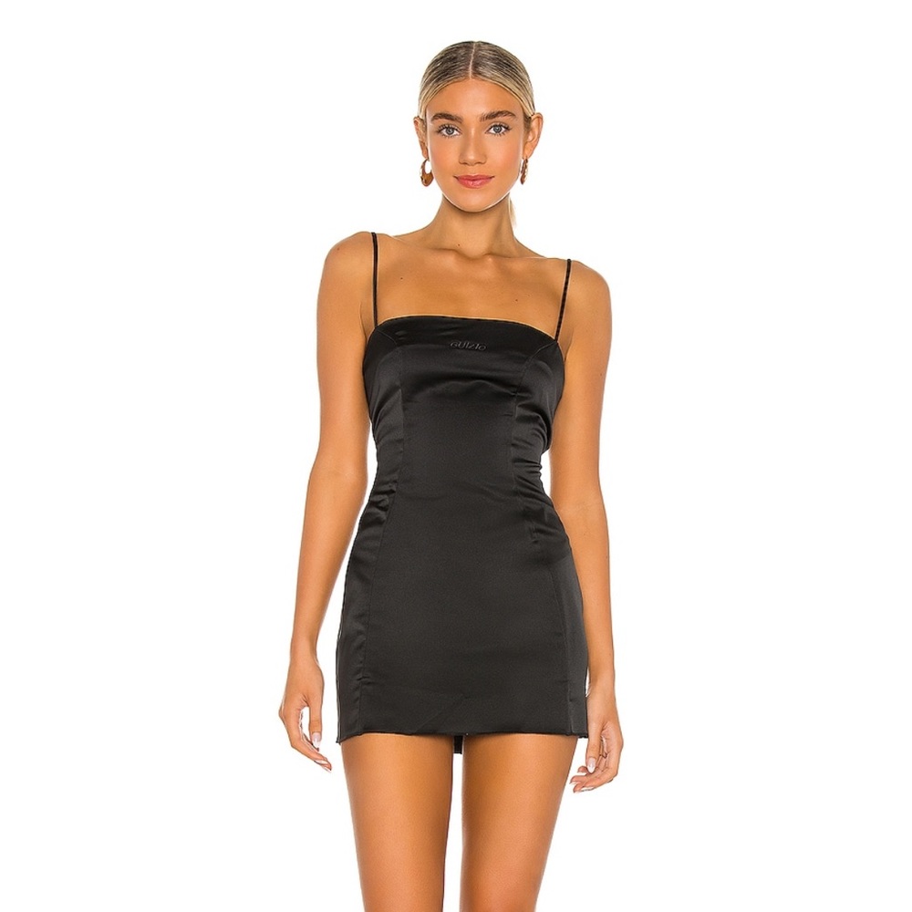 Danielle Guzio Black Satin Mini Dress Small WORN ONCE AND SOLD OUT
